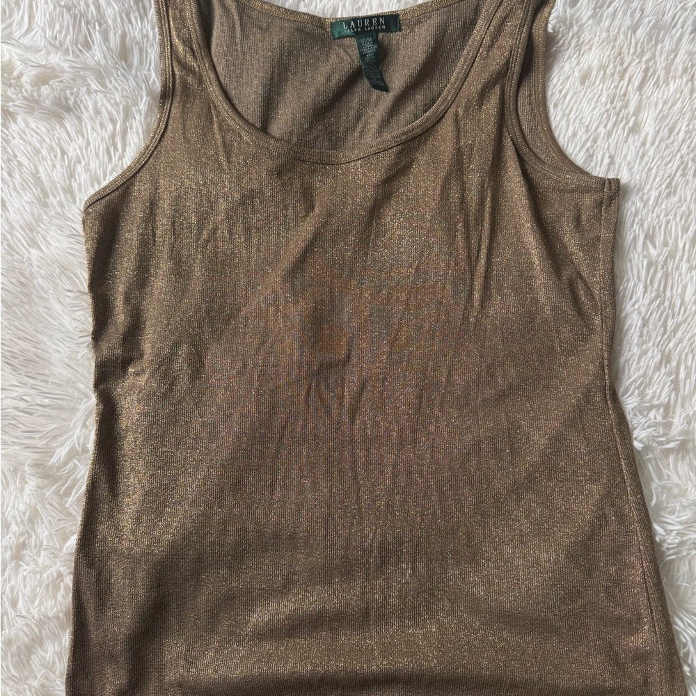 Lauren Ralph Lauren Metallic Bronze Tank Top
